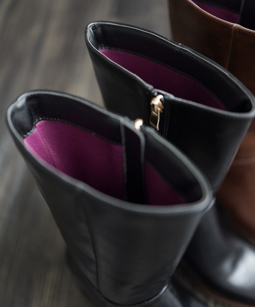 SESTO(セスト)の「チャンキーヒールミドルブーツ(ブーツ・レディース・ブラウン/ブラック・S/M/L/LL/3L)」の7枚目の写真