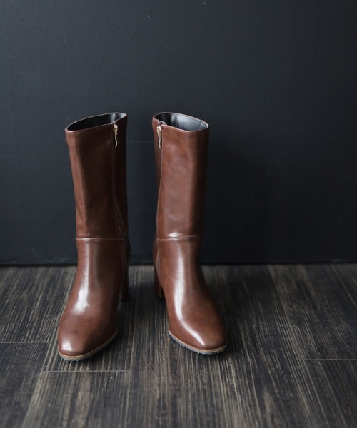 SESTO(セスト)の「チャンキーヒールミドルブーツ(ブーツ・レディース・ブラウン/ブラック・S/M/L/LL/3L)」の6枚目の写真