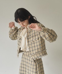idem | tweed lady jacket/ノーカラーツイードジャケット(ノーカラージャケット)