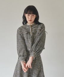 idem | tweed lady jacket/ノーカラーツイードジャケット(ノーカラージャケット)