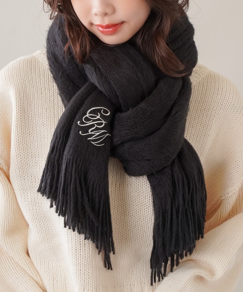 SPINNS（スピンズ）の「シャギー大判ストール（マフラー・レディース・ブラック/ブルー/ホワイト・ONESIZE）」の15枚目の写真