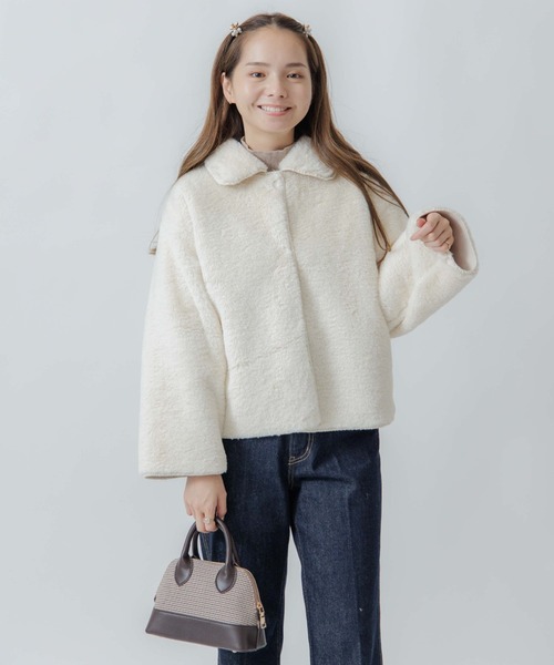 flower(フラワー)の「フラッフィーファーブルゾン(ブルゾン・レディース・ホワイト/ベージュ・FREE)」の4枚目の写真