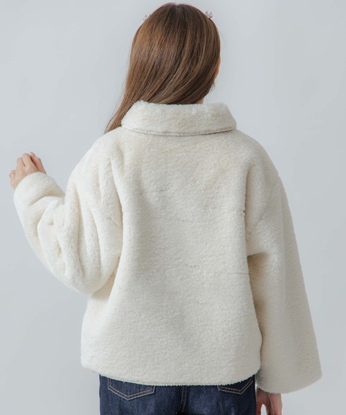 flower(フラワー)の「フラッフィーファーブルゾン(ブルゾン・レディース・ホワイト/ベージュ・FREE)」の5枚目の写真