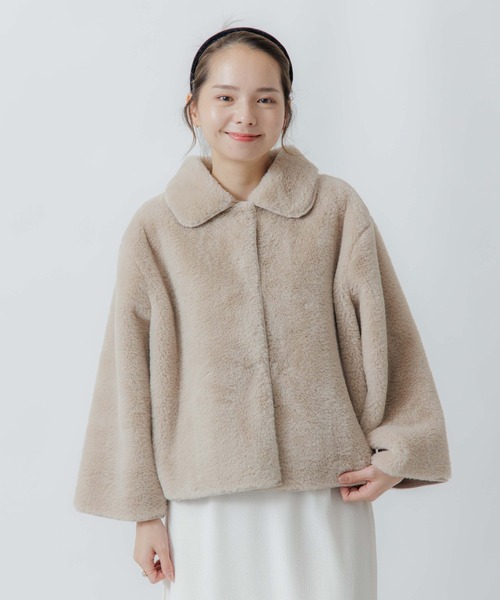 flower(フラワー)の「フラッフィーファーブルゾン(ブルゾン・レディース・ホワイト/ベージュ・FREE)」の12枚目の写真