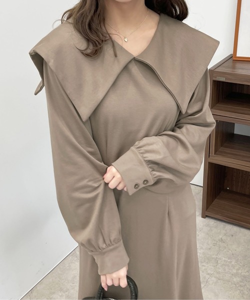 apres jour(アプレジュール)の「セーラーカラーマーメイドワンピース【ZOZOTOWN限定アイテム】(ワンピース・レディース・アイボリー/グレイッシュベージュ/ブラック・X-LARGE/フリー)」の14枚目の写真