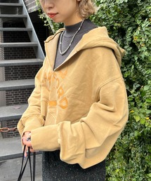 ピグメントスキッパーフーディー/ショート丈パーカー