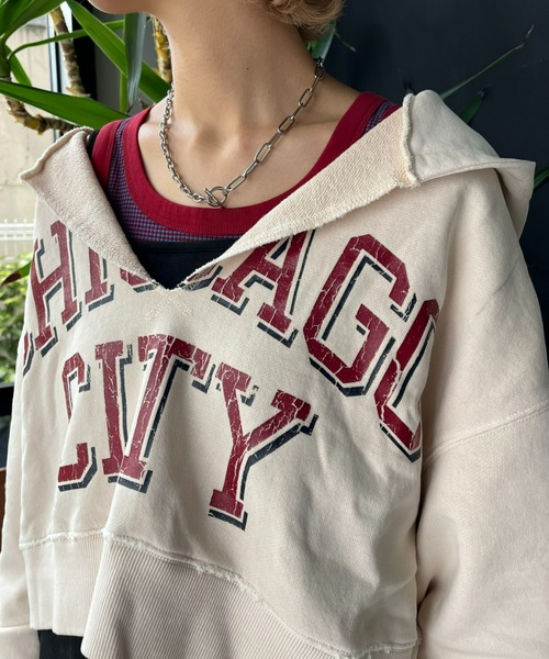 CIAOPANIC（チャオパニック）の「ピグメントスキッパーフーディー/ショート丈パーカー（パーカー・レディース・オフホワイト/マスタード/チャコールグレー・FREE）」の14枚目の写真