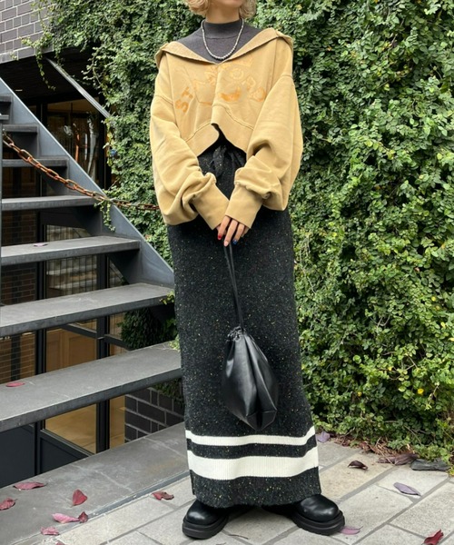 CIAOPANIC（チャオパニック）の「ピグメントスキッパーフーディー/ショート丈パーカー（パーカー・レディース・オフホワイト/マスタード/チャコールグレー・FREE）」の5枚目の写真