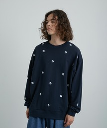 総柄フラワー刺繍BIGスウェット