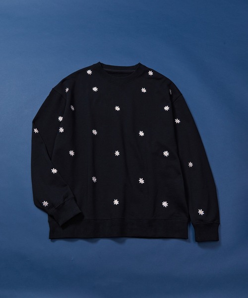 JUNRED（ジュンレッド）の「総柄フラワー刺繍BIGスウェット（スウェット・メンズ・ブラック/ネイビー/グレー・S/M/L）」の19枚目の写真