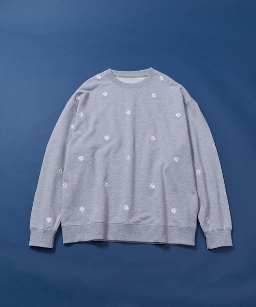 JUNRED（ジュンレッド）の「総柄フラワー刺繍BIGスウェット（スウェット・メンズ・ブラック/ネイビー/グレー・S/M/L）」の13枚目の写真