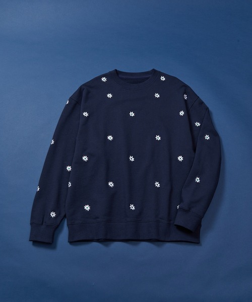 JUNRED（ジュンレッド）の「総柄フラワー刺繍BIGスウェット（スウェット・メンズ・ブラック/ネイビー/グレー・S/M/L）」の16枚目の写真