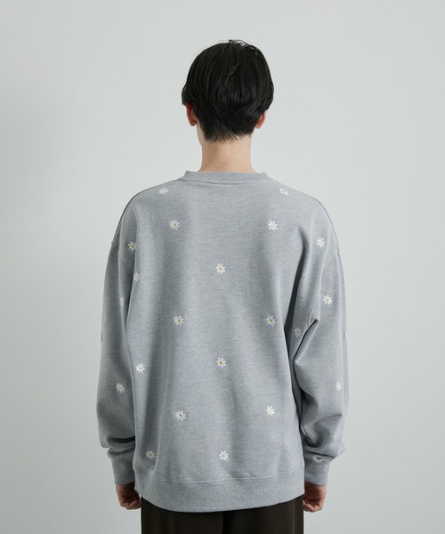 JUNRED（ジュンレッド）の「総柄フラワー刺繍BIGスウェット（スウェット・メンズ・ブラック/ネイビー/グレー・S/M/L）」の15枚目の写真