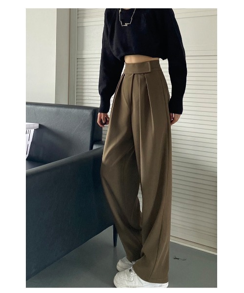 DEVICE（デバイス）の「韓国風デザイン ハイウエスト スラックス（スラックス・レディース・ブラック/グレー/ブラウン・FREE）」の11枚目の写真