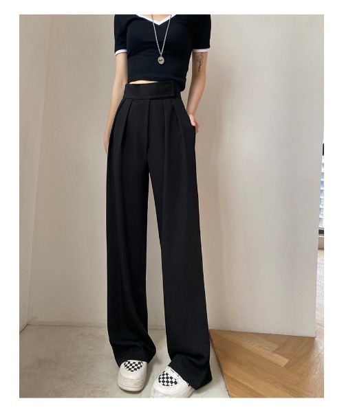 DEVICE（デバイス）の「韓国風デザイン ハイウエスト スラックス（スラックス・レディース・ブラック/グレー/ブラウン・FREE）」の18枚目の写真