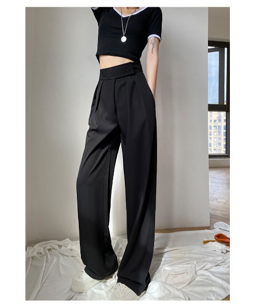 DEVICE（デバイス）の「韓国風デザイン ハイウエスト スラックス（スラックス・レディース・ブラック/グレー/ブラウン・FREE）」の22枚目の写真