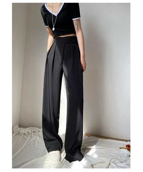 DEVICE（デバイス）の「韓国風デザイン ハイウエスト スラックス（スラックス・レディース・ブラック/グレー/ブラウン・FREE）」の21枚目の写真