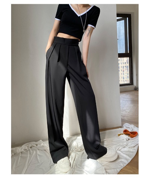 DEVICE（デバイス）の「韓国風デザイン ハイウエスト スラックス（スラックス・レディース・ブラック/グレー/ブラウン・FREE）」の19枚目の写真