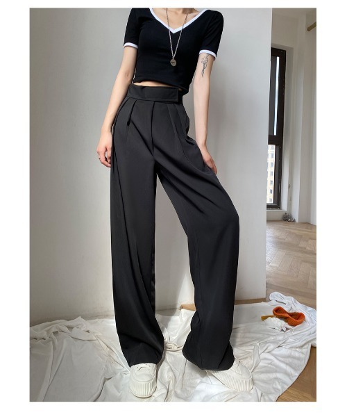 DEVICE（デバイス）の「韓国風デザイン ハイウエスト スラックス（スラックス・レディース・ブラック/グレー/ブラウン・FREE）」の20枚目の写真