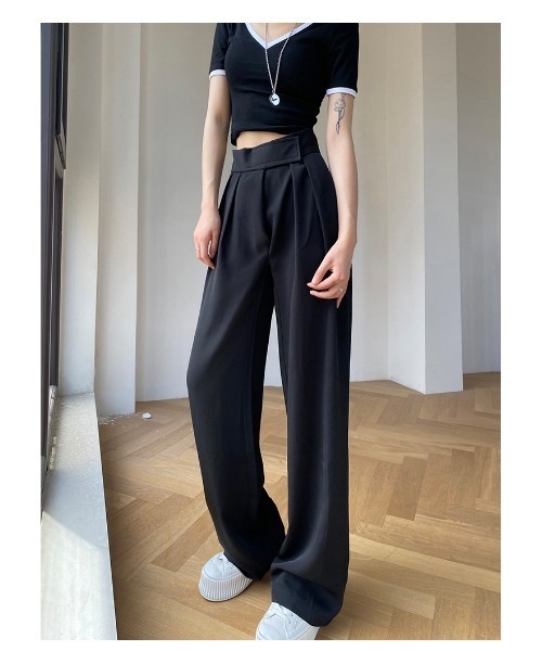 DEVICE（デバイス）の「韓国風デザイン ハイウエスト スラックス（スラックス・レディース・ブラック/グレー/ブラウン・FREE）」の13枚目の写真