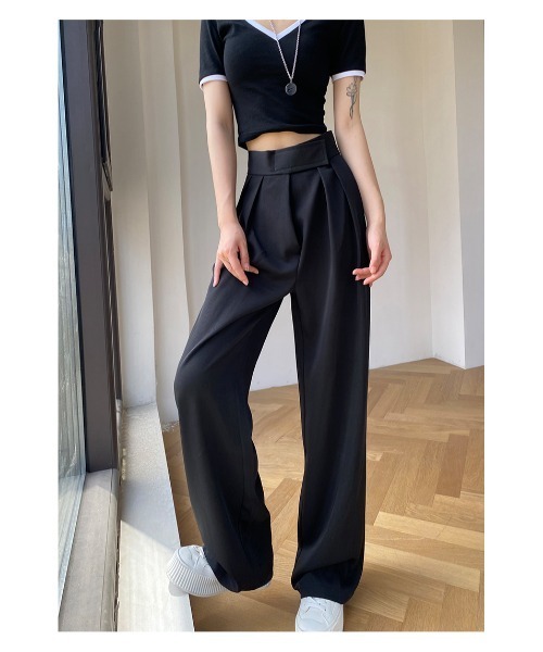 DEVICE（デバイス）の「韓国風デザイン ハイウエスト スラックス（スラックス・レディース・ブラック/グレー/ブラウン・FREE）」の14枚目の写真