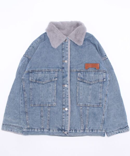 LOPASS(ロパス)の「ファーランチデニムコート(その他アウター・レディース・ブルー/ブラック・M/L)」の7枚目の写真