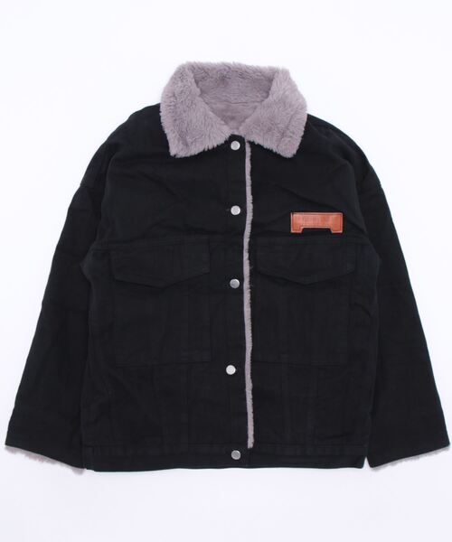 LOPASS(ロパス)の「ファーランチデニムコート(その他アウター・レディース・ブルー/ブラック・M/L)」の4枚目の写真