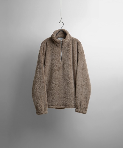 Confirm（コンファーム）の「ビッグシルエット シャギーボア ハーフジッププルオーバー【Confirm】（スウェット・メンズ・チャコールグレー/ベージュ/ナチュラル/ブラック・L/M）」の5枚目の写真