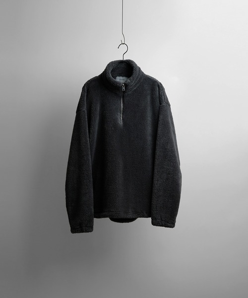 Confirm（コンファーム）の「ビッグシルエット シャギーボア ハーフジッププルオーバー【Confirm】（スウェット・メンズ・チャコールグレー/ベージュ/ナチュラル/ブラック・L/M）」の7枚目の写真