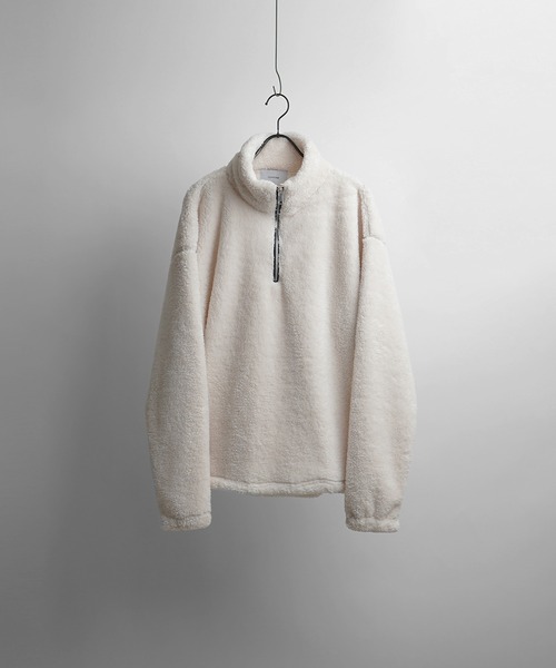 Confirm（コンファーム）の「ビッグシルエット シャギーボア ハーフジッププルオーバー【Confirm】（スウェット・メンズ・チャコールグレー/ベージュ/ナチュラル/ブラック・L/M）」の11枚目の写真