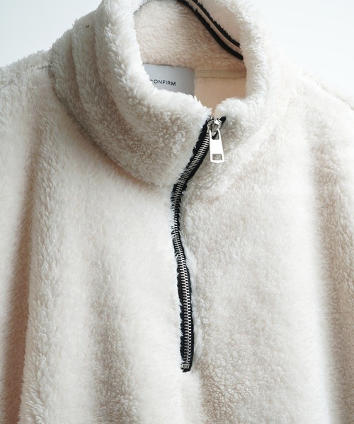 Confirm（コンファーム）の「ビッグシルエット シャギーボア ハーフジッププルオーバー【Confirm】（スウェット・メンズ・チャコールグレー/ベージュ/ナチュラル/ブラック・L/M）」の14枚目の写真