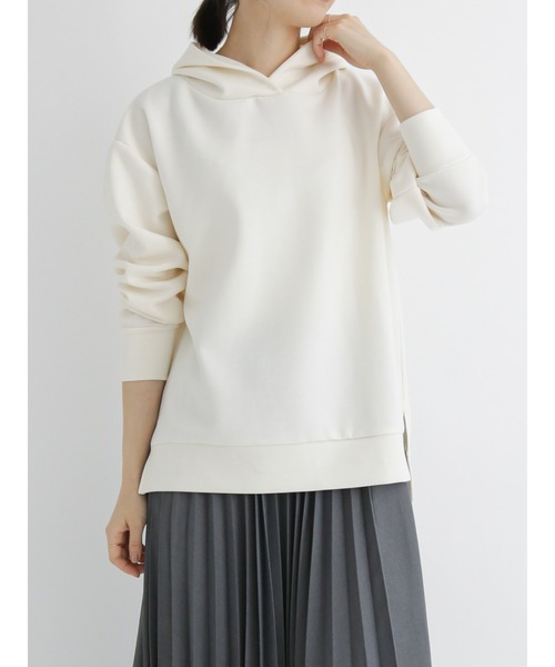 Samansa Mos2 blue(サマンサモスモスブルー)の「ダンボールニットパーカー(パーカー・レディース・サックスブルー/チャコール/キナリ・フリ-)」の1枚目の写真