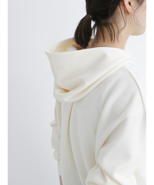 Samansa Mos2 blue(サマンサモスモスブルー)の「ダンボールニットパーカー(パーカー・レディース・サックスブルー/チャコール/キナリ・フリ-)」の7枚目の写真