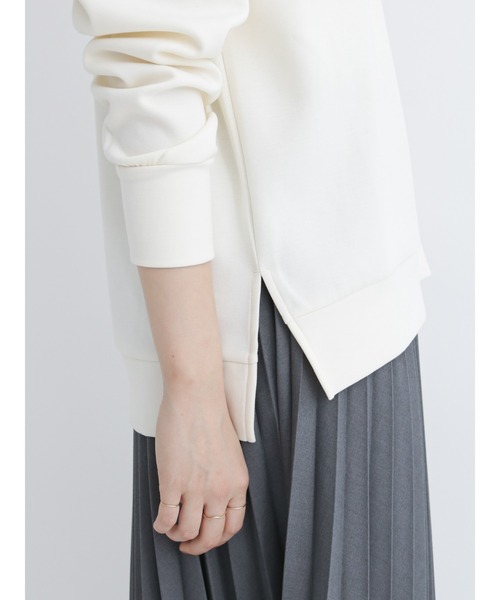 Samansa Mos2 blue(サマンサモスモスブルー)の「ダンボールニットパーカー(パーカー・レディース・サックスブルー/チャコール/キナリ・フリ-)」の11枚目の写真