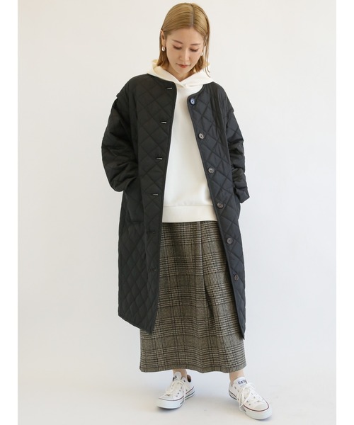 Samansa Mos2 blue(サマンサモスモスブルー)の「ダンボールニットパーカー(パーカー・レディース・サックスブルー/チャコール/キナリ・フリ-)」の8枚目の写真