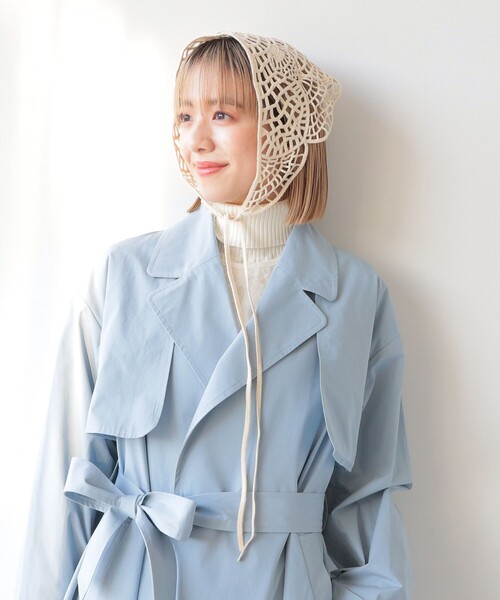 Ray BEAMS（レイビームス）の「Ray BEAMS / バブーシュカ（ストール/ショール・レディース・ライトブルー/ナチュラル・ONE SIZE）」の3枚目の写真