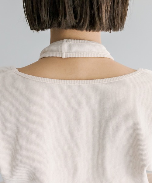 mystic（ミスティック）の「レイヤードリブトップス（Tシャツ/カットソー・レディース・ブラック/アイボリー/ピンク・FREE）」の16枚目の写真