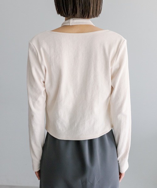 mystic（ミスティック）の「レイヤードリブトップス（Tシャツ/カットソー・レディース・ブラック/アイボリー/ピンク・FREE）」の14枚目の写真