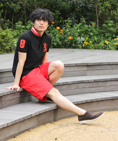 GIORDANO（ジョルダーノ）の「[GIORDANO]コットンツイルライオン刺繍カラーチノショーツ（チノパンツ・メンズ・レッド/イエロー/ネイビー/ブルー/グリーン/ベージュ/ブラック/ホワイト・LARGE/SMALL/MEDIUM）」の21枚目の写真