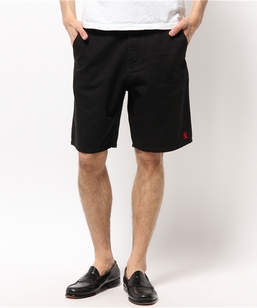 GIORDANO（ジョルダーノ）の「[GIORDANO]コットンツイルライオン刺繍カラーチノショーツ（チノパンツ・メンズ・レッド/イエロー/ネイビー/ブルー/グリーン/ベージュ/ブラック/ホワイト・LARGE/SMALL/MEDIUM）」の2枚目の写真