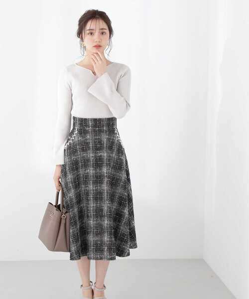 PROPORTION BODY DRESSING(プロポーションボディドレッシング)の「ポケットパールツィードスカート / 1213120205(スカート・レディース・ブラック系その他/ネイビー/ホワイト系その他・SMALL/X-SMALL/MEDIUM)」の11枚目の写真