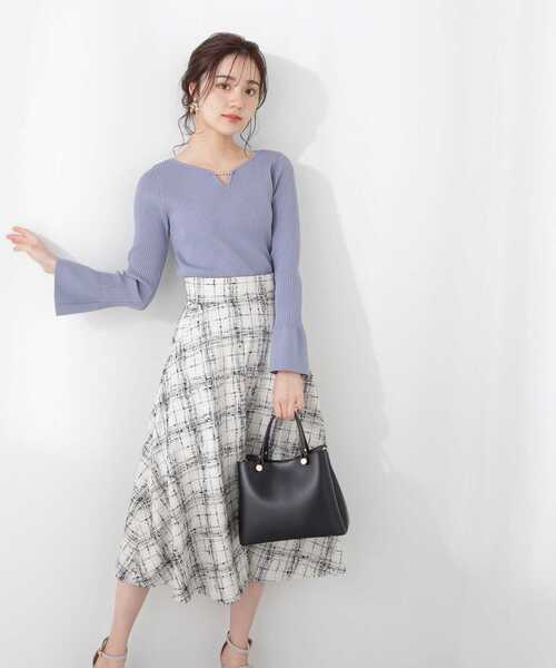 PROPORTION BODY DRESSING(プロポーションボディドレッシング)の「ポケットパールツィードスカート / 1213120205(スカート・レディース・ブラック系その他/ネイビー/ホワイト系その他・SMALL/X-SMALL/MEDIUM)」の5枚目の写真