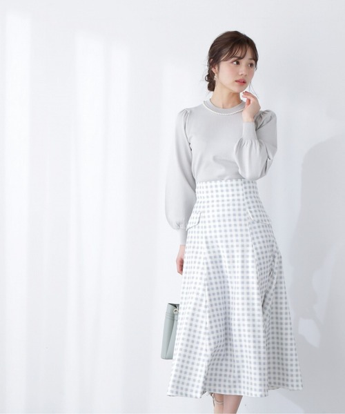 PROPORTION BODY DRESSING（プロポーションボディドレッシング）の「チェックミックスフラップフレアスカート / 1213120310（スカート・レディース・グレー/カーキ/ブラック・SMALL/MEDIUM）」の16枚目の写真