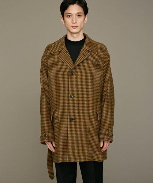 NANO universe（ナノユニバース）の「LB.01/チェックツイードカーコート（ピーコート・メンズ・ブラウン・S/M/L）」の16枚目の写真