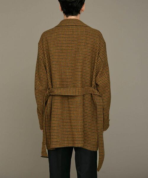 NANO universe（ナノユニバース）の「LB.01/チェックツイードカーコート（ピーコート・メンズ・ブラウン・S/M/L）」の18枚目の写真