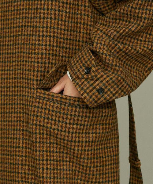 NANO universe（ナノユニバース）の「LB.01/チェックツイードカーコート（ピーコート・メンズ・ブラウン・S/M/L）」の20枚目の写真