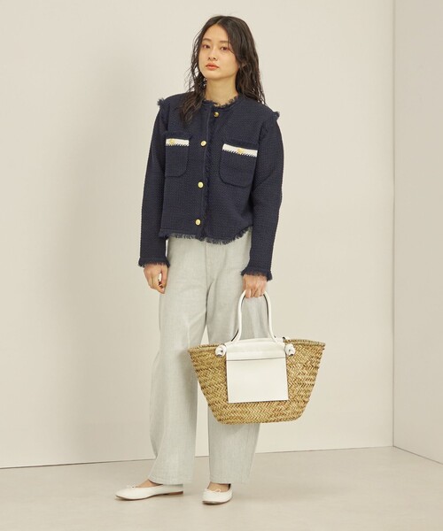 SHIPS(シップス)の「レザー コンビ シーグラス バッグ(かごバッグ・レディース・オフホワイト/ブラウン・ONE SIZE)」の16枚目の写真