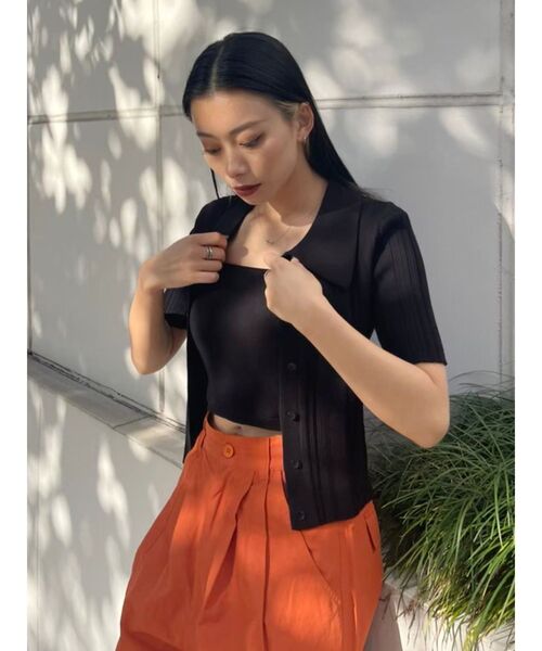 EVRIS（エヴリス）の「アンサンブルリブニットトップス（ニット/セーター・レディース・オレンジ/ブラック/ホワイト・FREE）」の22枚目の写真