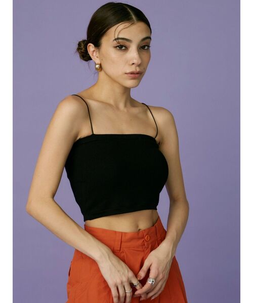 EVRIS（エヴリス）の「アンサンブルリブニットトップス（ニット/セーター・レディース・オレンジ/ブラック/ホワイト・FREE）」の4枚目の写真