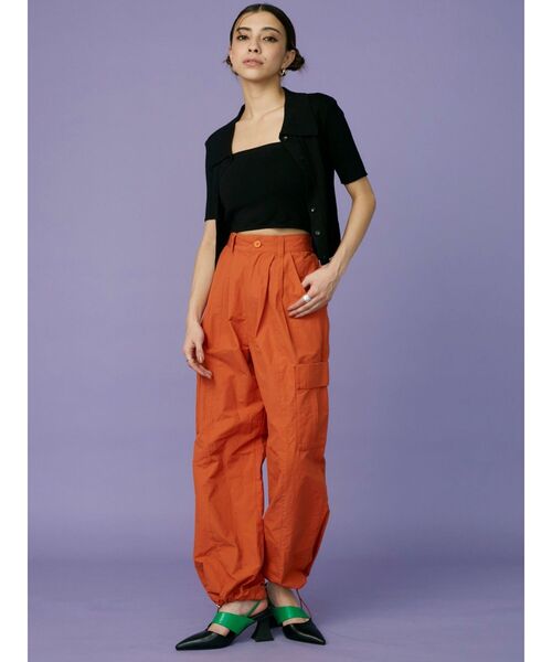 EVRIS（エヴリス）の「アンサンブルリブニットトップス（ニット/セーター・レディース・オレンジ/ブラック/ホワイト・FREE）」の13枚目の写真